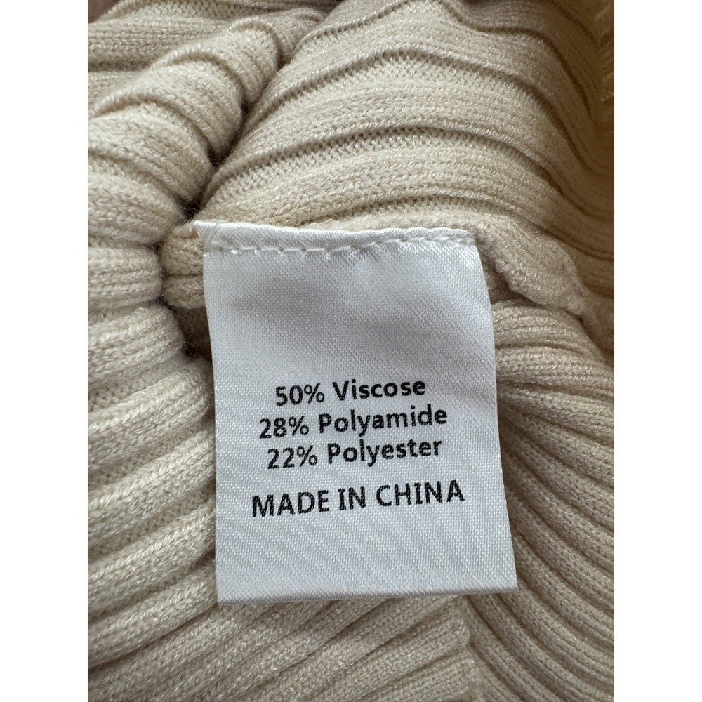 Y2K Womens Small Top Tan Ribbed Knit Slim 90s Fit Square Neck Black Trim Layers - Picture 4 of 7